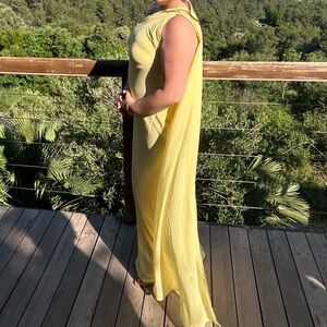 Fashion Nova Yellow Asymmetrical Dress